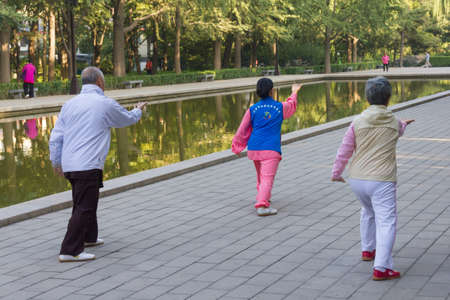 Beijing morning exercise for the elderlyのeditorial素材