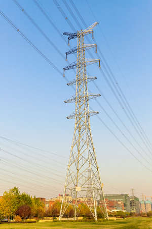 The high voltage line in the city of Beijing