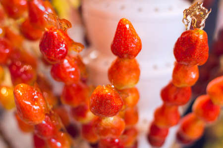 Toffeed crabapple stickの写真素材