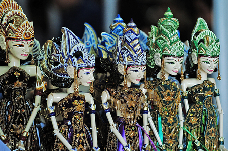 wayang golek is Sundanese traditional art puppet from Indonesiaの写真素材