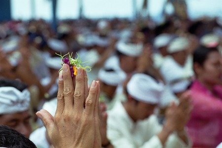 Pray in Kuta beach Baliのeditorial素材