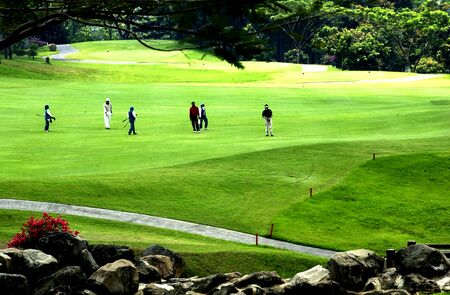 Playing golf in tamandayu Pasuruan Indonesiaのeditorial素材