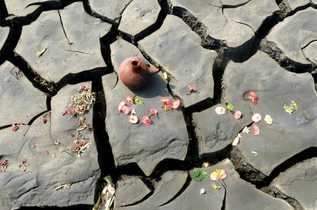 Dry soil due to the mudflow Sidoarjoの写真素材