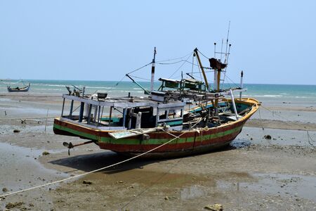 Fishing boat on beach Pamekasan Madura East Java Indonesiaのeditorial素材
