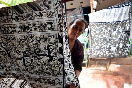 Tanjungbumi batik making process undertaken by the women in the Tanjungbumi village, Madura, East Javaのeditorial素材