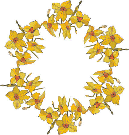Daffodil Wreathのイラスト素材