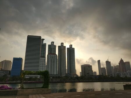 Benjakitti Park, Bangkok, Thailand.のeditorial素材