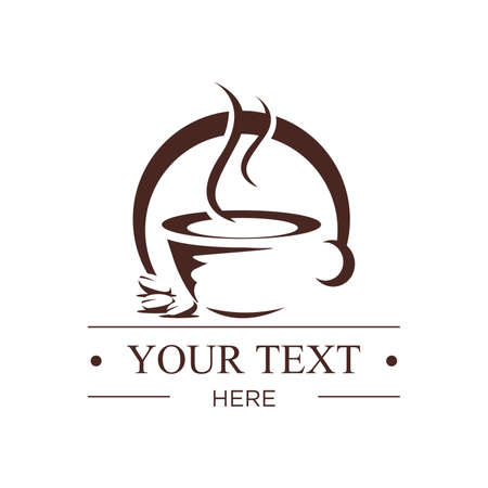 Coffee shop logo vector illustration. Coffee icon symbol. Hot and cold coffee sign.のイラスト素材
