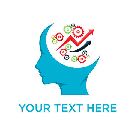 Brain storming Knowledge Concept Head designのイラスト素材