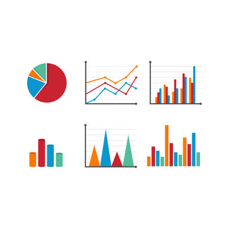 Data tools finance diagram and graphic. Chart and graphic, business diagram data finance, graph report, information data statistic, infographic analysis tools vector illustrationのイラスト素材