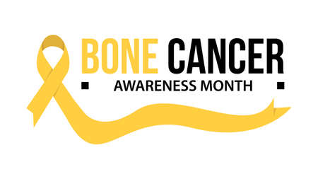 Awareness month ribbon cancer. Bone cancer awareness vector illustration