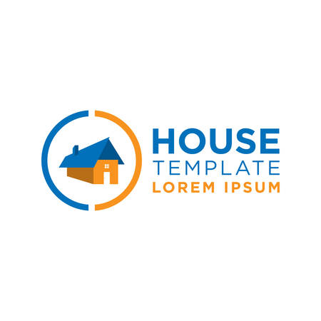 Real estate house logo template vector design. Logo for real estate company or house seller.のイラスト素材
