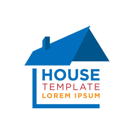 Real estate logo vector design. Roof vector with logo name in the centerのイラスト素材