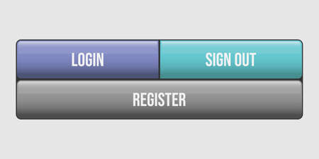 Login, sign out, and register web button icon vector. navigation bar web button vectorのイラスト素材