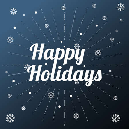 Happy holidays background with snowflakes vector imageのイラスト素材