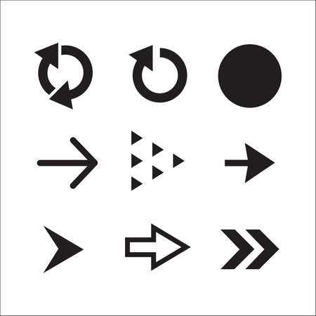 Set of black vector arrows. Arrow icon. Arrow vector icon. Arrow. Arrows vector collectionのイラスト素材