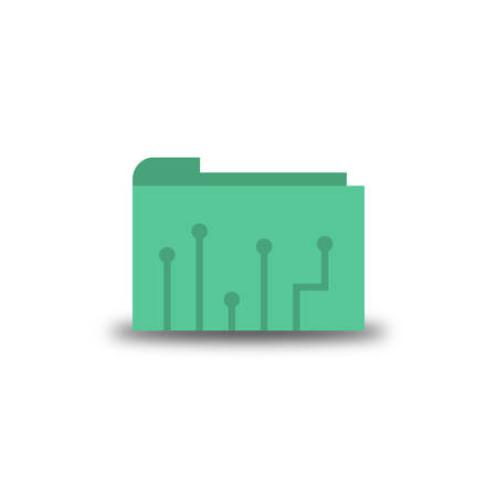 File Folder Icon Tech Circuit Motherboard Background Vector Illustrationのイラスト素材