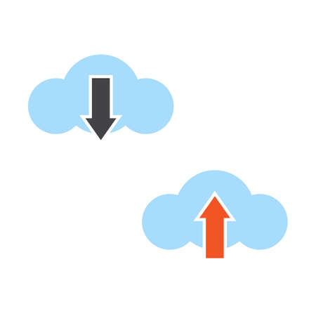Download and upload cloud computing Iconのイラスト素材