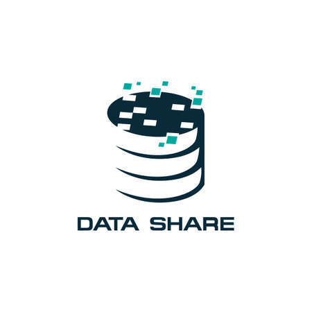 Share database icon vector icon on white backgroundのイラスト素材