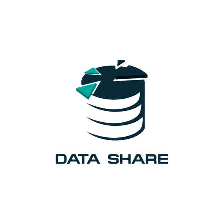 Share database icon vector icon on white backgroundのイラスト素材
