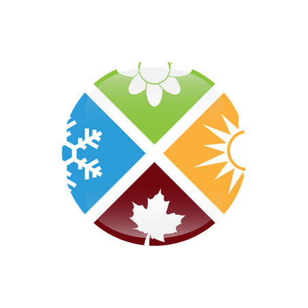 Circle shape weather seasons element abstract logo designのイラスト素材