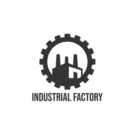 Industrial factory building flat logo design vector template illustrationのイラスト素材