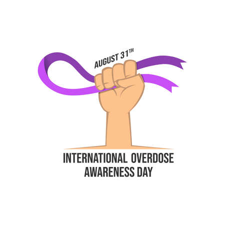 International overdose awareness day vector banner design image illustrationのイラスト素材