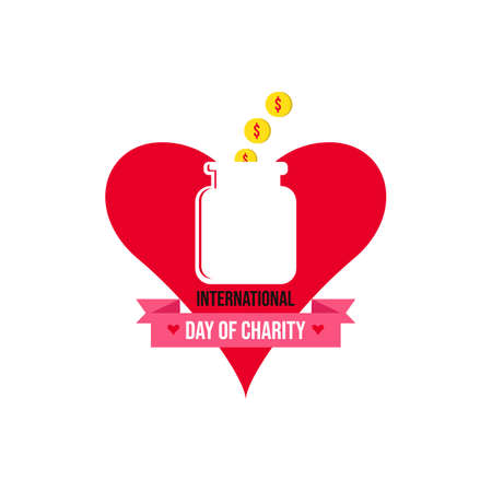 International donations on the international day of charity vector banner and poster imageのイラスト素材