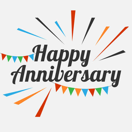 Happy anniversary day. Beautiful greeting banner poster calligraphyのイラスト素材