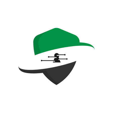 Shield Security logo. Shield and padlock Protection logo. Shield concept. 3D design emblem Vector illustrationのイラスト素材