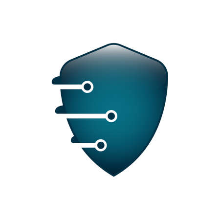 Shield technology logo vector image design. Shield guard technology logo vector imageのイラスト素材