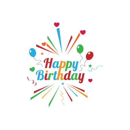 Happy birthday typography Lettering Design. Posters, Greeting Cards And Invitationのイラスト素材