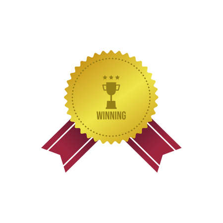 Golden award badge vector image. Golden award winner emblem vector designのイラスト素材