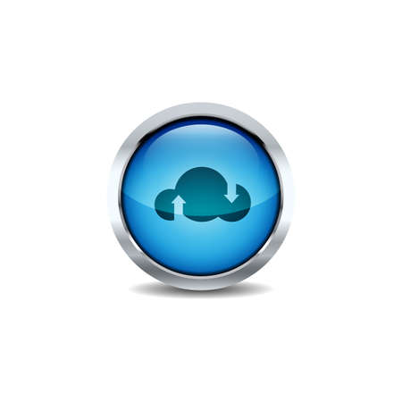 3D ui Circle button Icon Set Vector. Shiny circle button style vector icon set design imageのイラスト素材