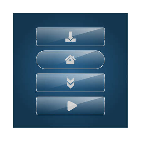 Set of shiny glass web buttons vector image. Set of shiny glass web buttons vector illustrationのイラスト素材