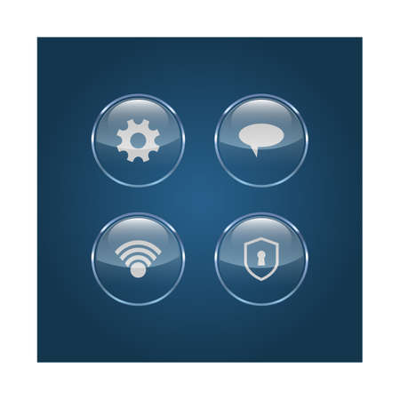 Set of shiny glass web buttons vector image. Set of shiny glass web buttons vector illustrationのイラスト素材