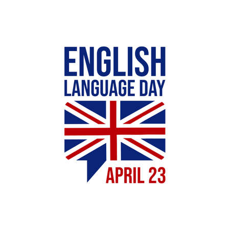 English language day banner vector image. Text with national flag of the United Kingdomのイラスト素材