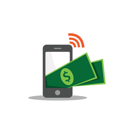 Smartphone mobile payment logo design vector. Mobile payment method illustrationのイラスト素材