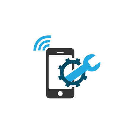 Smart repair technology logo ceoncept design vector. Mobile repair logo design vector templateのイラスト素材