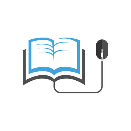 Online education technology logo design template. Digital school book online education logoのイラスト素材