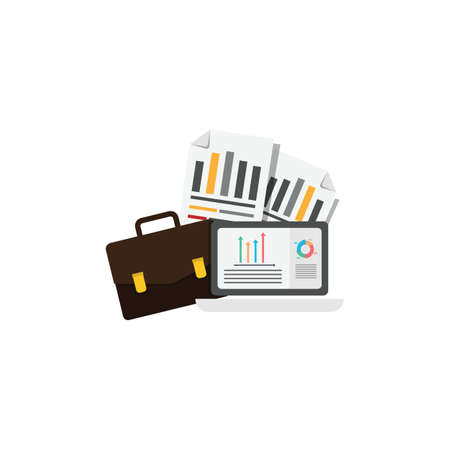 Flat design illustration for business financial vector design image. Flat business finance banking poster object vector imageのイラスト素材
