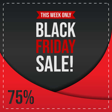 Black Friday Sale banner vector image. Vector design template. Black friday banner. Sale stickers. Discount advertising marketingのイラスト素材