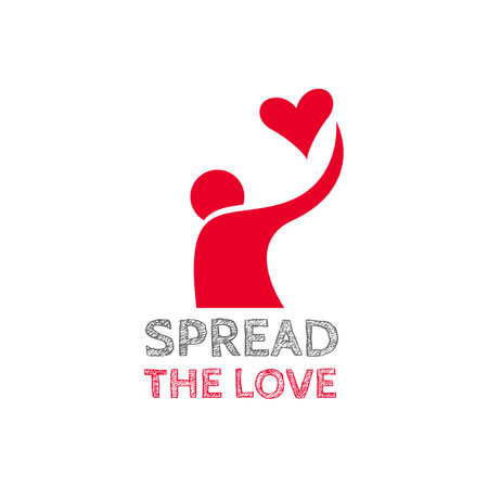 Spread the love typography design vector logo. Typography lettering design about spreading the love movementのイラスト素材
