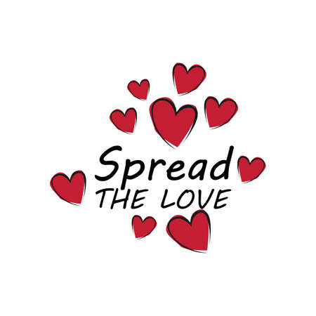 Spread the love typography design vector logo. Typography lettering design about spreading the love movementのイラスト素材