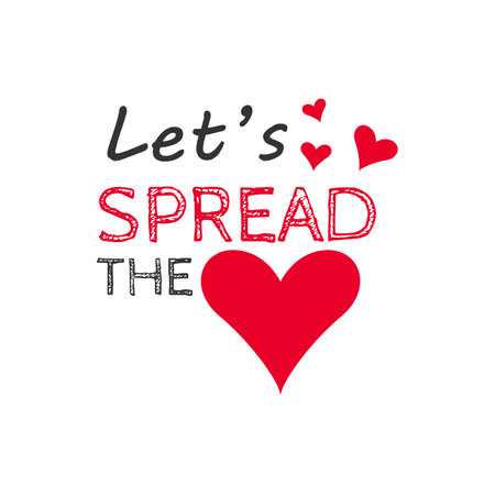 Spread the love typography design vector logo. Typography lettering design about spreading the love movementのイラスト素材