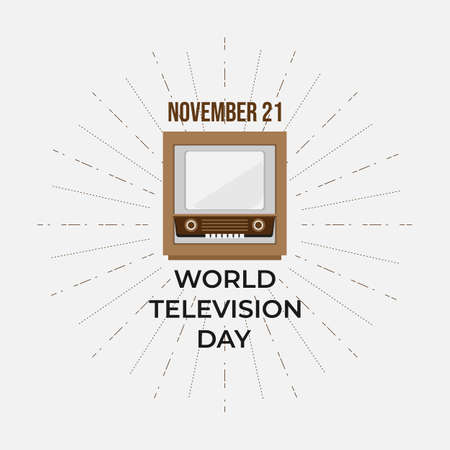 World Television Day background poster celebartion. November 21. World Television Day in vintage style poster with tv symbolのイラスト素材