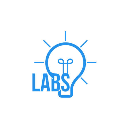 Smart labs creative modern logo concept design vector. Modern labs logo with light bulb to desrcribe the latest modern advance technologyのイラスト素材