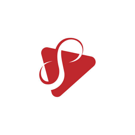 Abstract infinity play icon button logo vector template. Play button icon with infinity isolated on white backgroundのイラスト素材