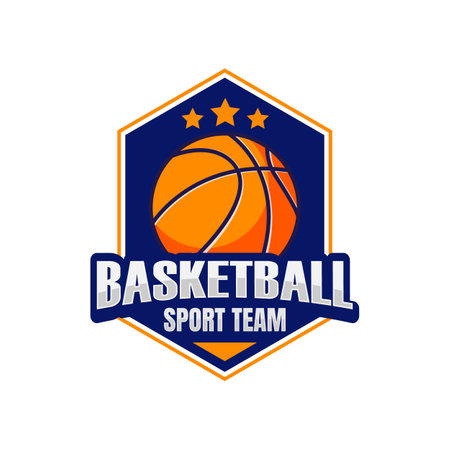 Basketball club logo badge vector image. Basketball Club Logo Template Creator for Sports Team Vectorのイラスト素材