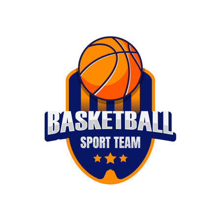 Basketball club logo badge vector image. Basketball Club Logo Template Creator for Sports Team Vectorのイラスト素材